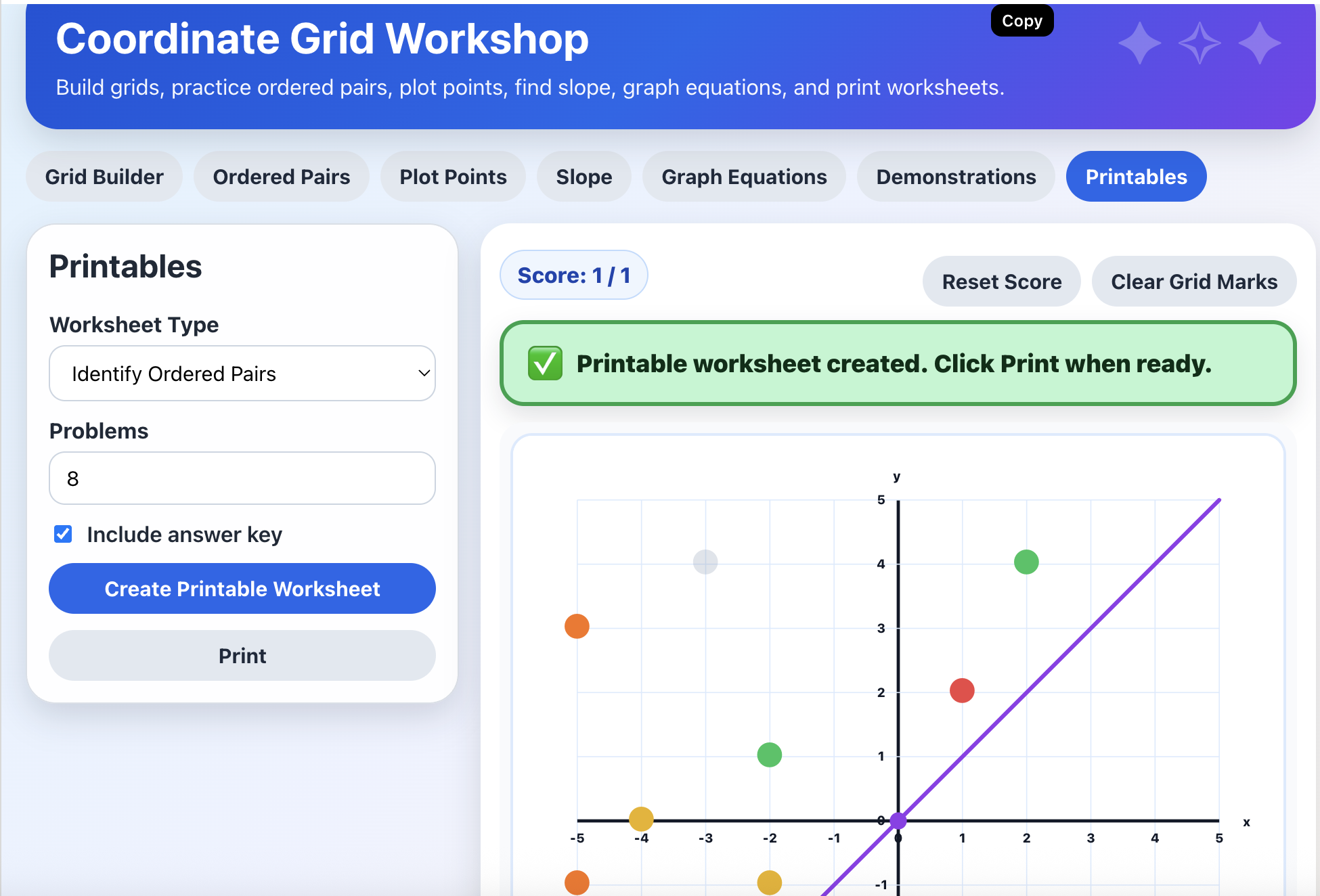 Coordinate Grid Workshop
